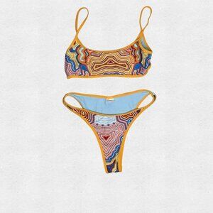 Strawberry Milk Mob Cento Per Cento Bikini Bathing Suit Yellow Medium Beach